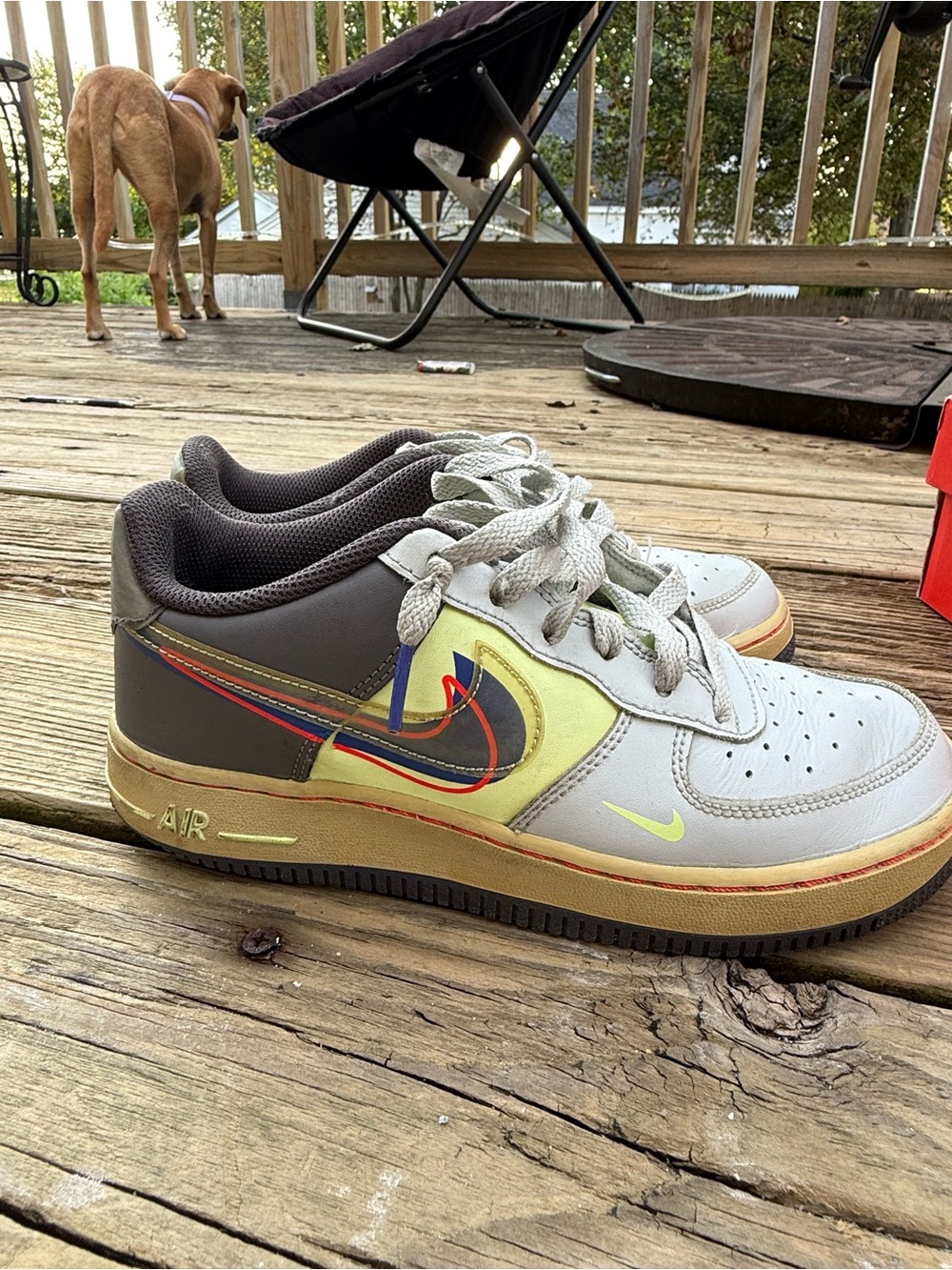 Nike Kids' Air Force 1 Low - Gray & Yellow